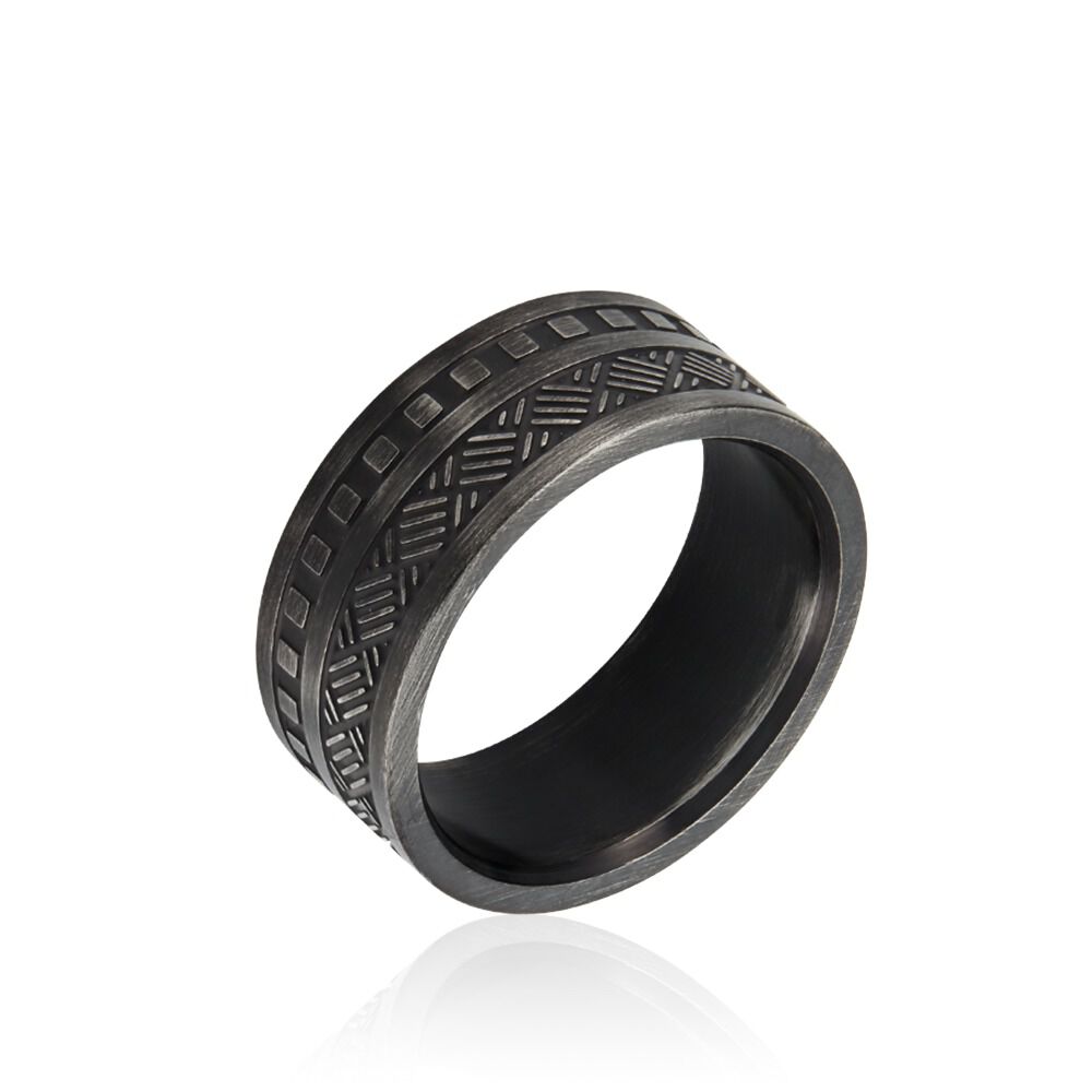 Bague Phebus Him Acier Noir - Bijoux fantaisie Homme | Marc Orian