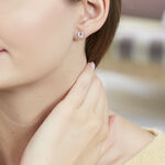 Boucles D'oreilles Puces Eddie Or Blanc Oxyde De Zirconium - Puces Femme | Marc Orian