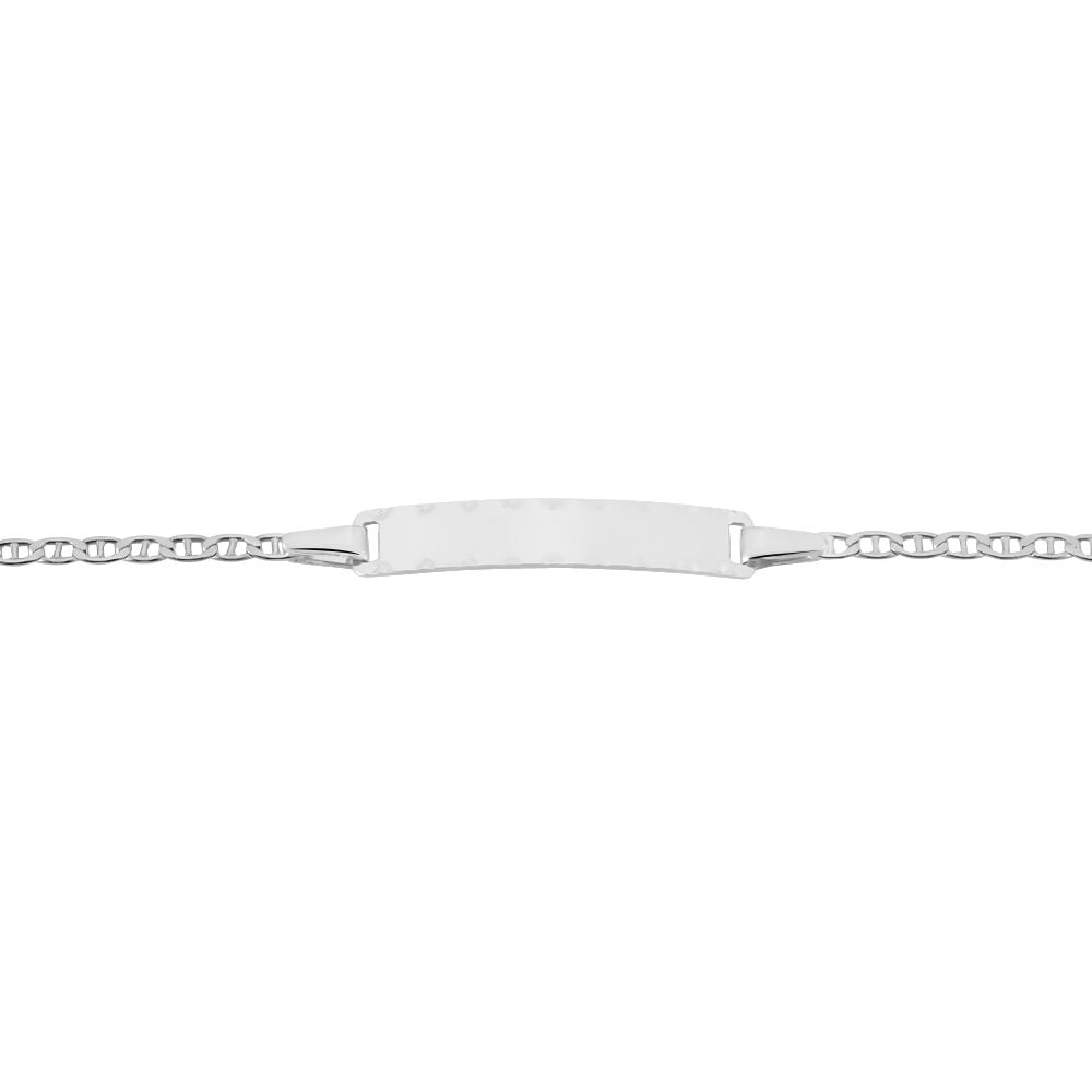 Bracelet Identité Esta Maille Forçat Or Blanc - Gourmettes Enfant | Marc Orian
