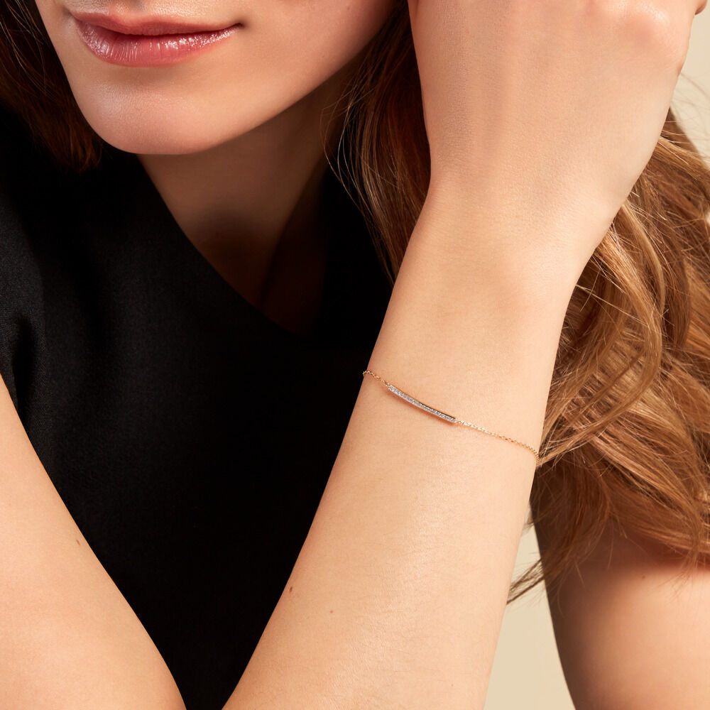Bracelet Beckah Or Jaune Oxyde De Zirconium - Bracelets chaînes Femme | Marc Orian