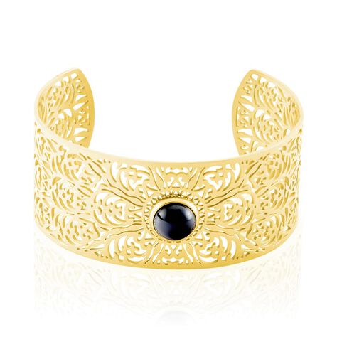 Bracelet Jonc Acier Doré Maurits Agate - Bracelets joncs Femme | Marc Orian