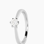 Bague Athena Platine Blanc Diamant - Solitaires Femme | Marc Orian