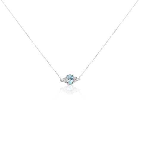 Collier Diapre Or Blanc Topaze Oxyde De Zirconium - Colliers avec pierres Femme | Marc Orian