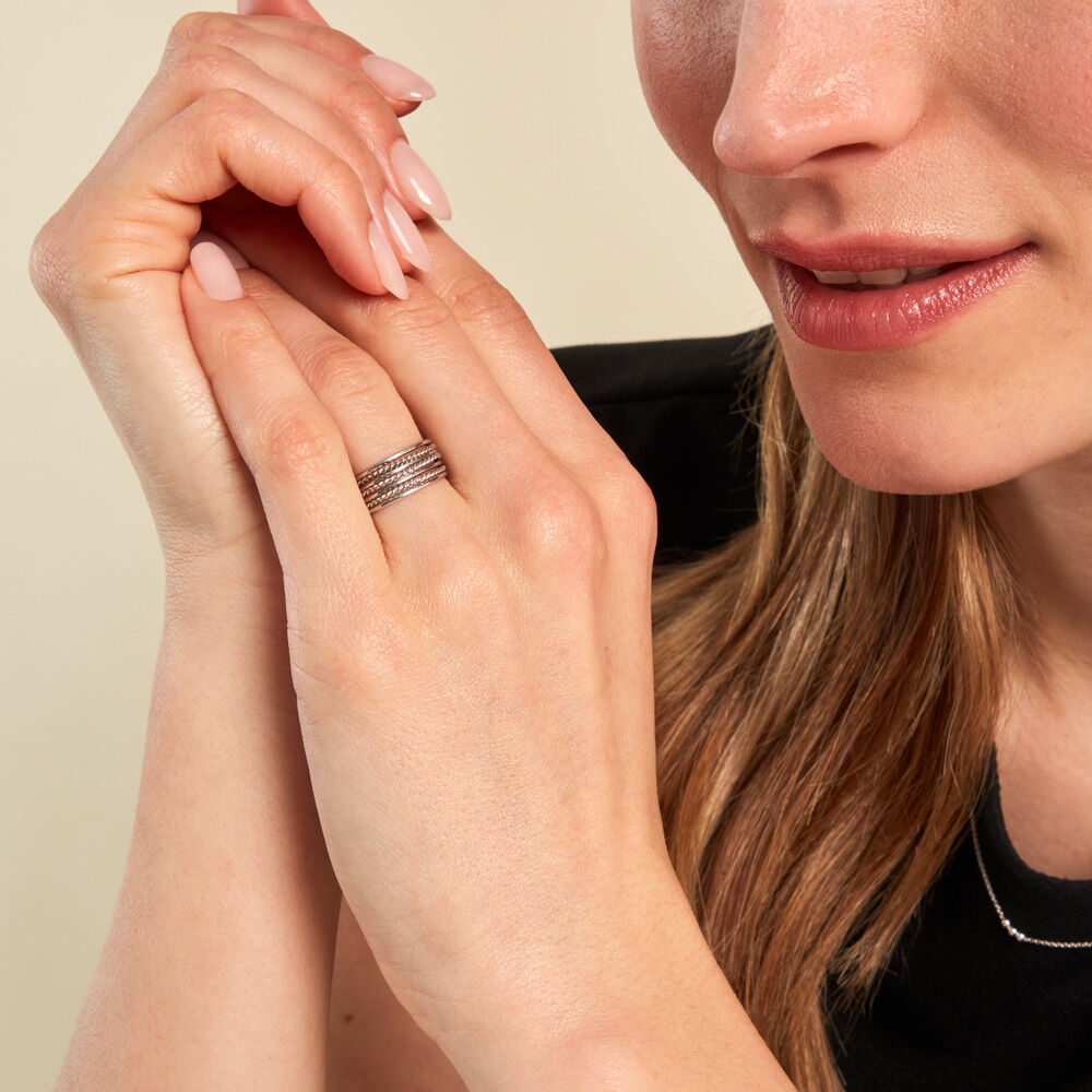 Bague Afiwa Argent Blanc - Bagues grosses Femme | Marc Orian