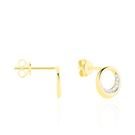 Boucles D'oreilles Puces Batoul Or Jaune Diamant - Puces Femme | Marc Orian
