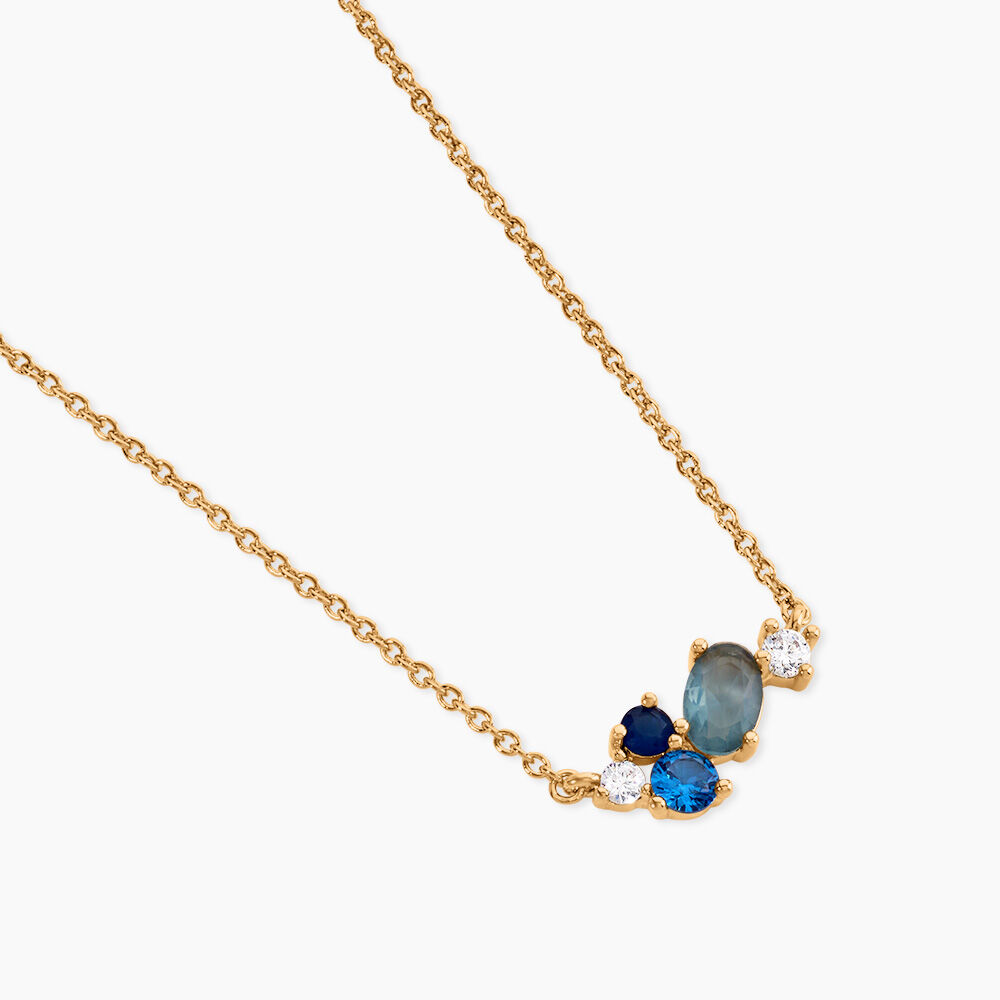 Collier Plaqu&eacute; Or Era Pierre De Synth&egrave;se - Colliers avec pierres Femme | Marc Orian