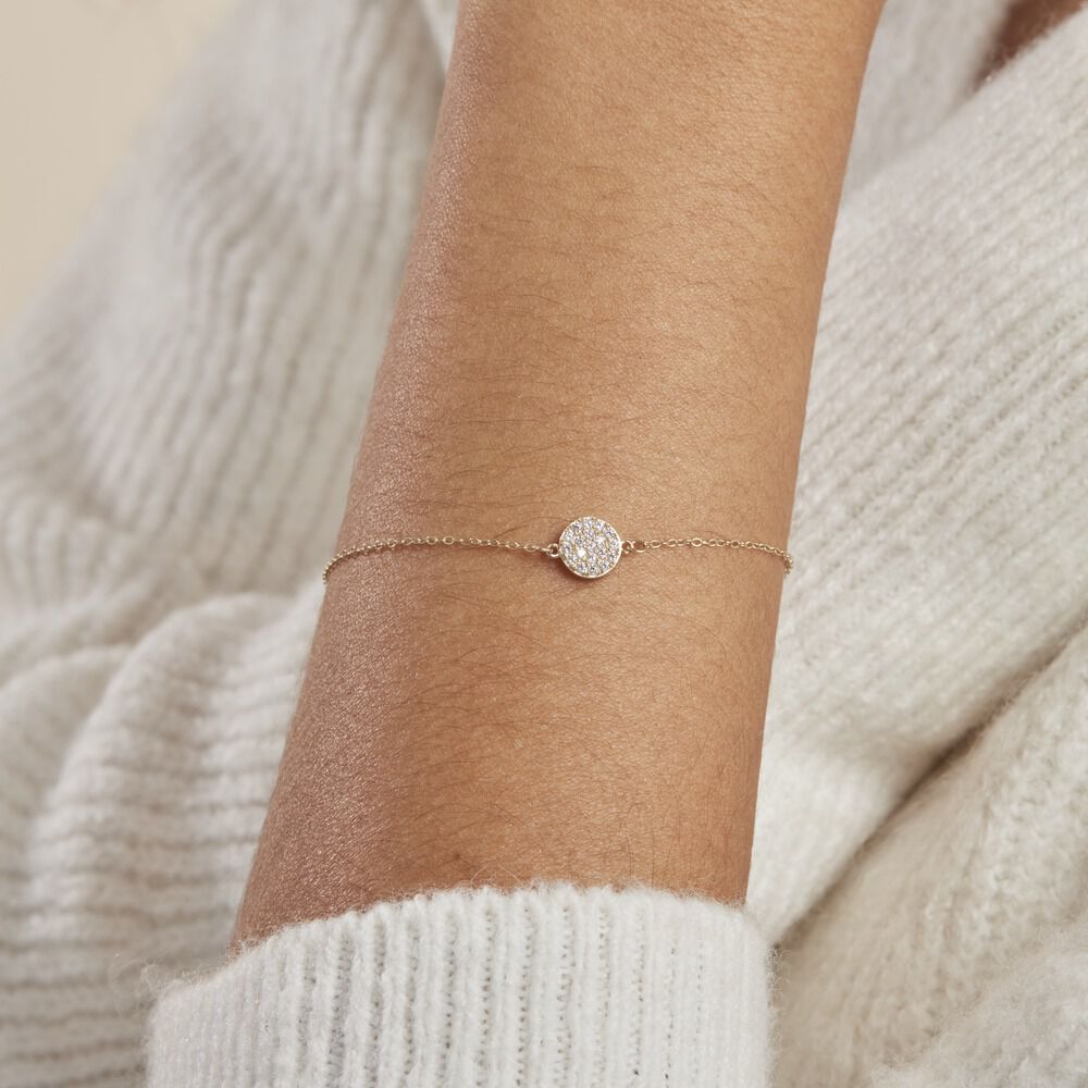 Bracelet Or Jaune Burak Oxyde De Zirconium - Bracelets Medailles Femme | Marc Orian