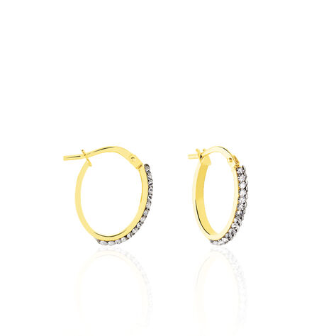 Créoles Sandrine Or Jaune Strass - Boucles d'oreilles Créoles Femme | Marc Orian