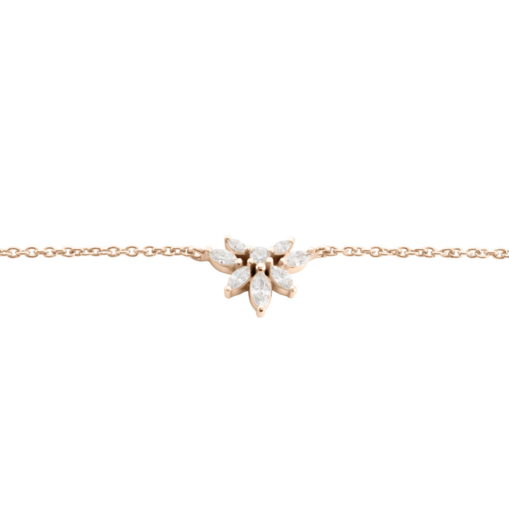 Bracelet Davena Argent Rose Oxyde De Zirconium - Bracelets chaînes Femme | Marc Orian