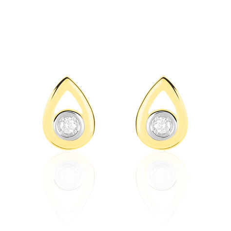 Boucles D'oreilles Puces Fidelia Or Jaune Diamant - Boucles d'oreilles pierres précieuses Femme | Marc Orian