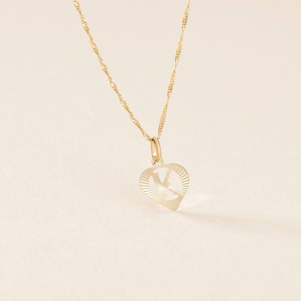 Pendentif Eudocie Coeur Lettre Or Jaune - Pendentifs Famille | Marc Orian