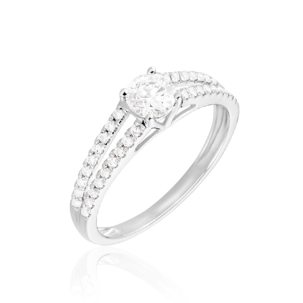 Bague Solitaire Or Blanc Neirin Diamants Synth&eacute;tiques - Solitaires Femme | Marc Orian