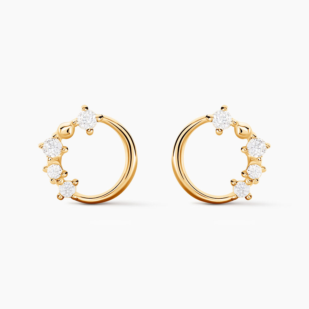 Boucles D'oreilles Puces Wenona Or Jaune Oxyde De Zirconium - Puces Femme | Marc Orian