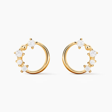 Boucles D'oreilles Puces Wenona Or Jaune Oxyde De Zirconium - Puces Femme | Marc Orian