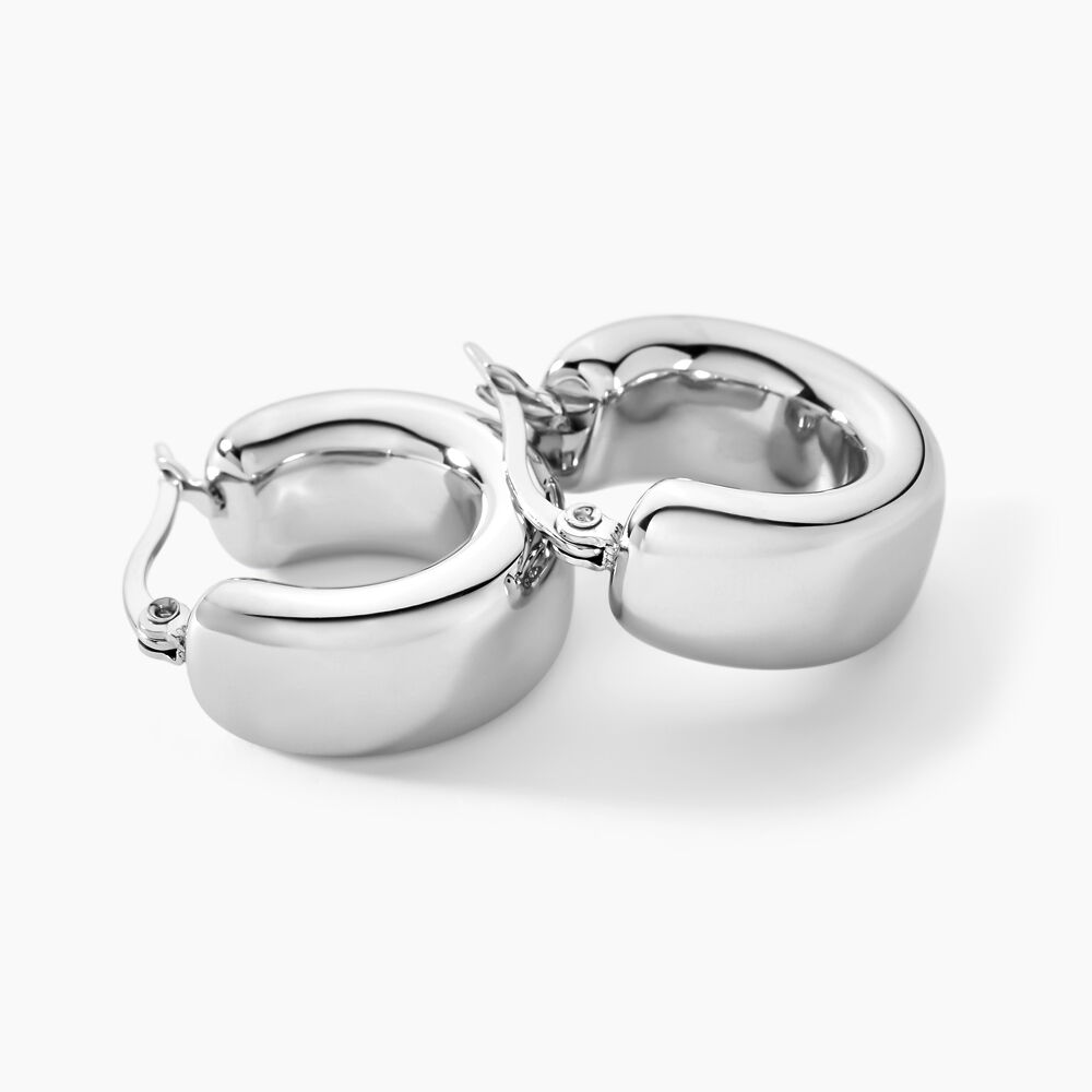 Créoles Santivana Acier Blanc - Créoles Femme | Marc Orian
