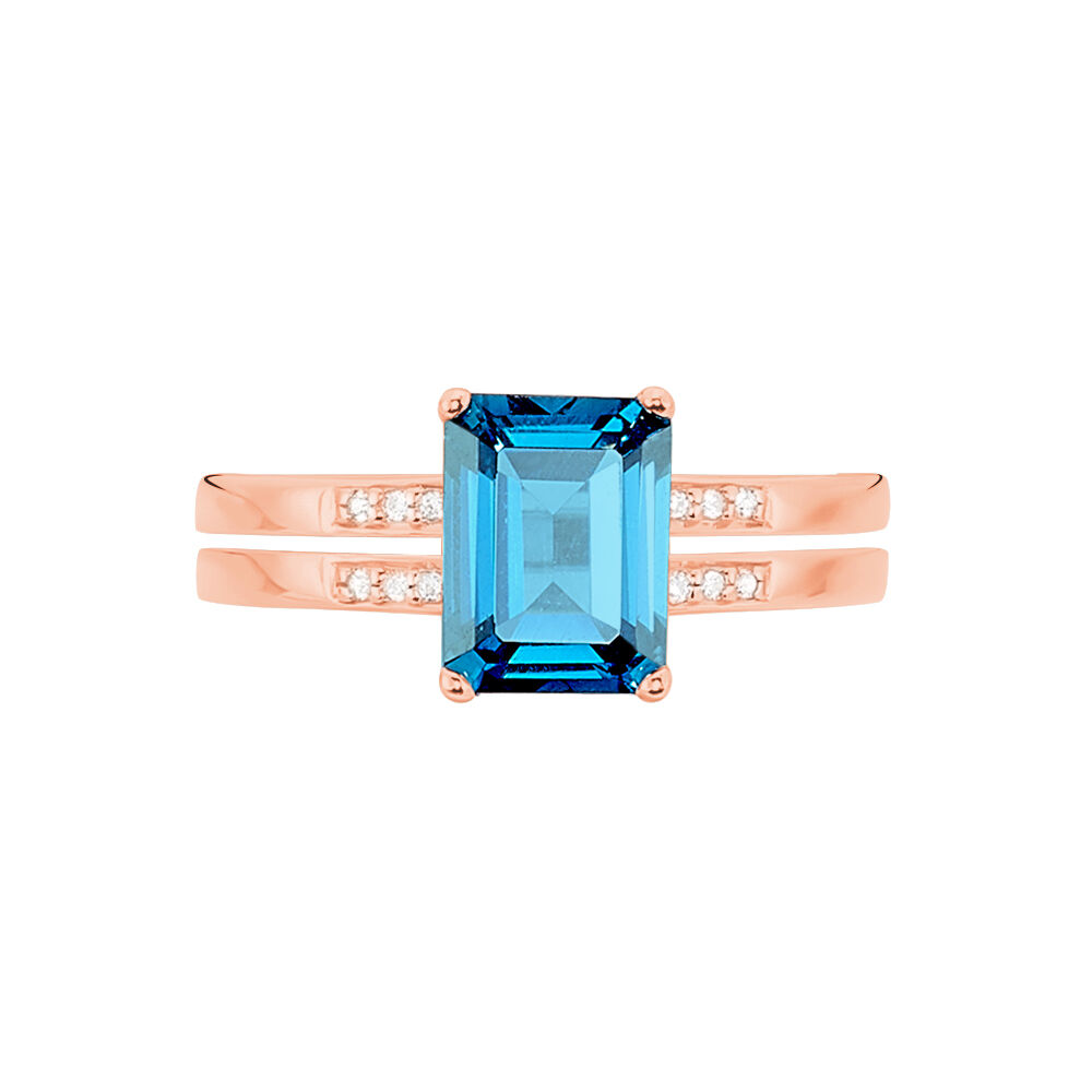 Bague Noee Or Rose Topaze Et Oxyde De Zirconium - Bagues pierres fines Femme | Marc Orian