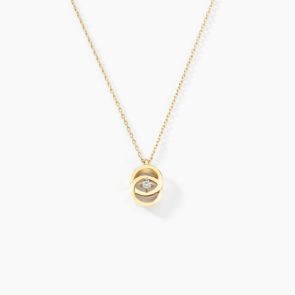 Pendentif Briitilia Or Jaune Diamant - Colliers avec pierres Femme | Marc Orian
