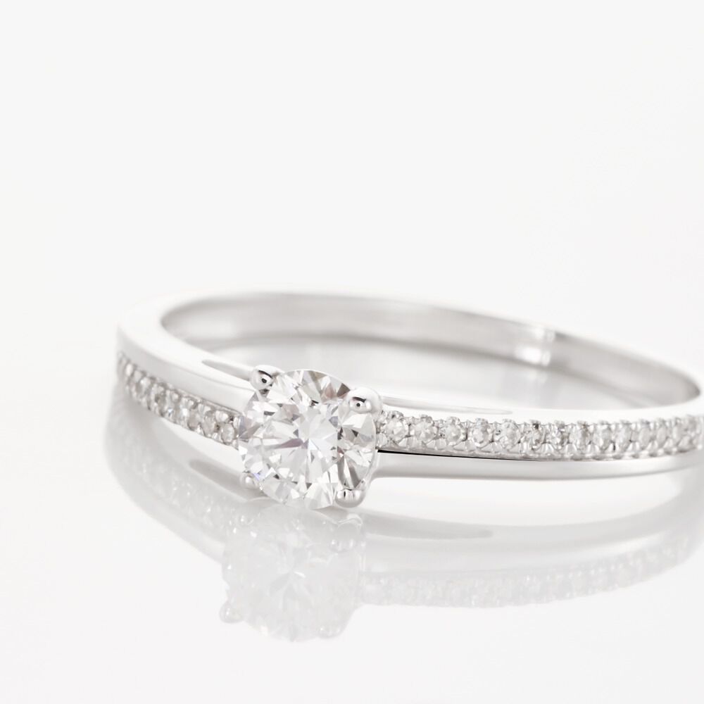 Bague Solitaire Alexandra Or Blanc Diamant - Parures de mariage Femme | Marc Orian