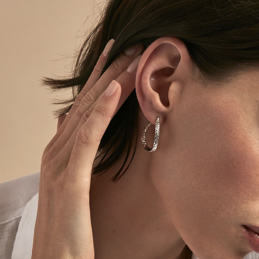 Créoles Moheli Argent Blanc - Créoles Femme | Marc Orian