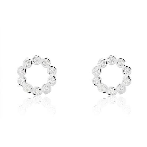 Boucles D'oreilles Puces Argent Blanc Leonhard Oxydes De Zirconium - Puces Femme | Marc Orian