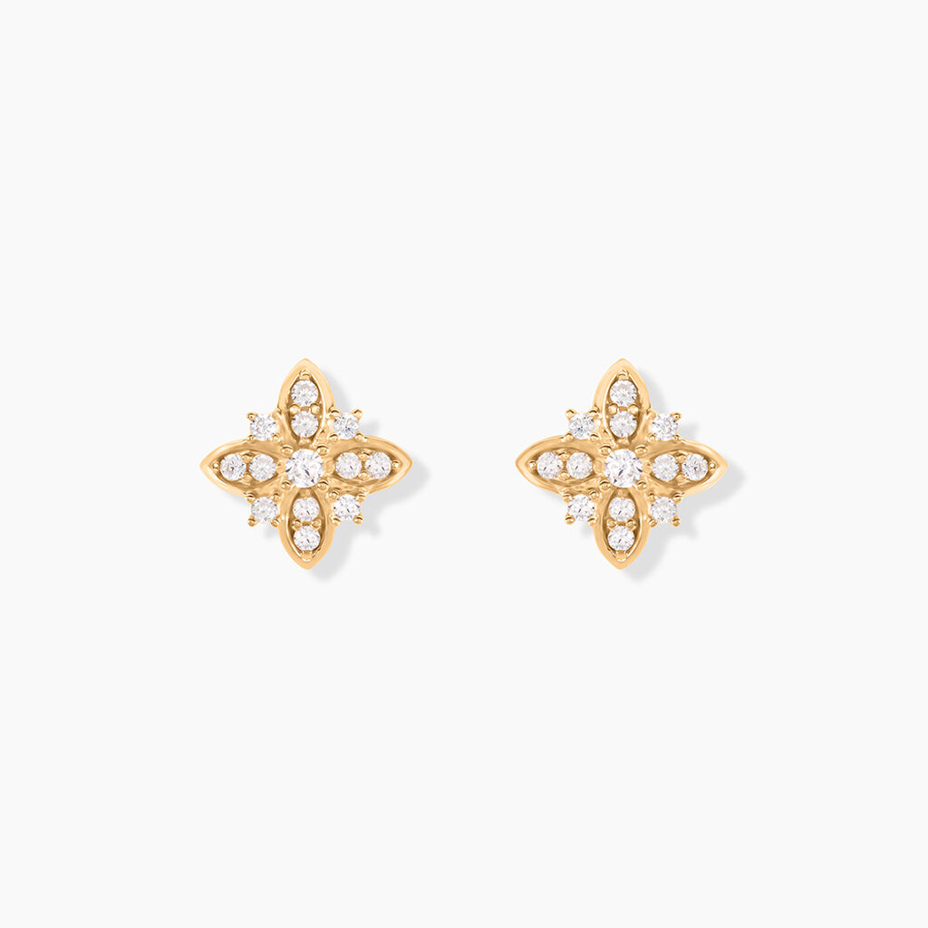 Boucles D'oreilles Puces Vaiana Plaqu&eacute; Or Jaune Oxyde De Zirconium - Puces Femme | Marc Orian