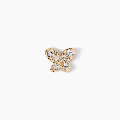 Piercing D'oreille Unitaire Papillion Or Jaune Oxyde De Zirconium - Piercings Femme | Marc Orian