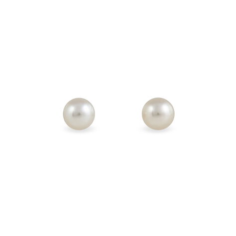 Boucles D'oreilles Puces Suki Rondes Nacres Or Jaune Perle De Culture - Puces Femme | Marc Orian