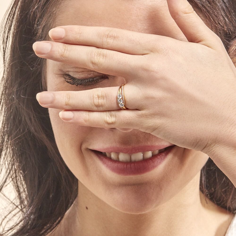 Bague Comete Or Jaune Oxyde De Zirconium - Bagues fiançailles Femme | Marc Orian