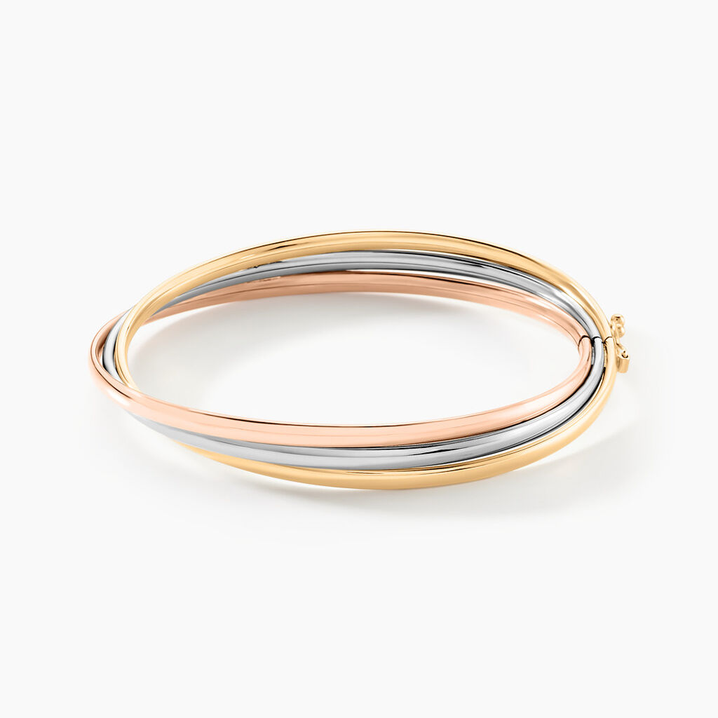 Bracelet Jonc Catalin 3 Fils Flexibles Or Tricolore - Bracelets joncs Femme | Marc Orian