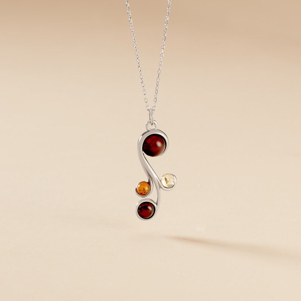 Collier Alexa Argent Blanc Ambre - Colliers avec pierres Femme | Marc Orian