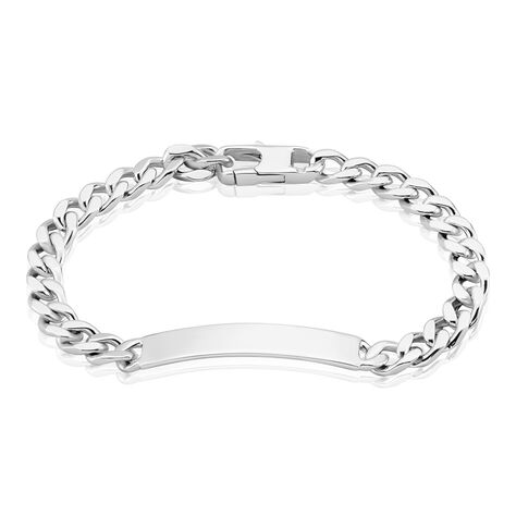 Bracelet Identité Argent Blanc Casper - Gourmettes Homme | Marc Orian