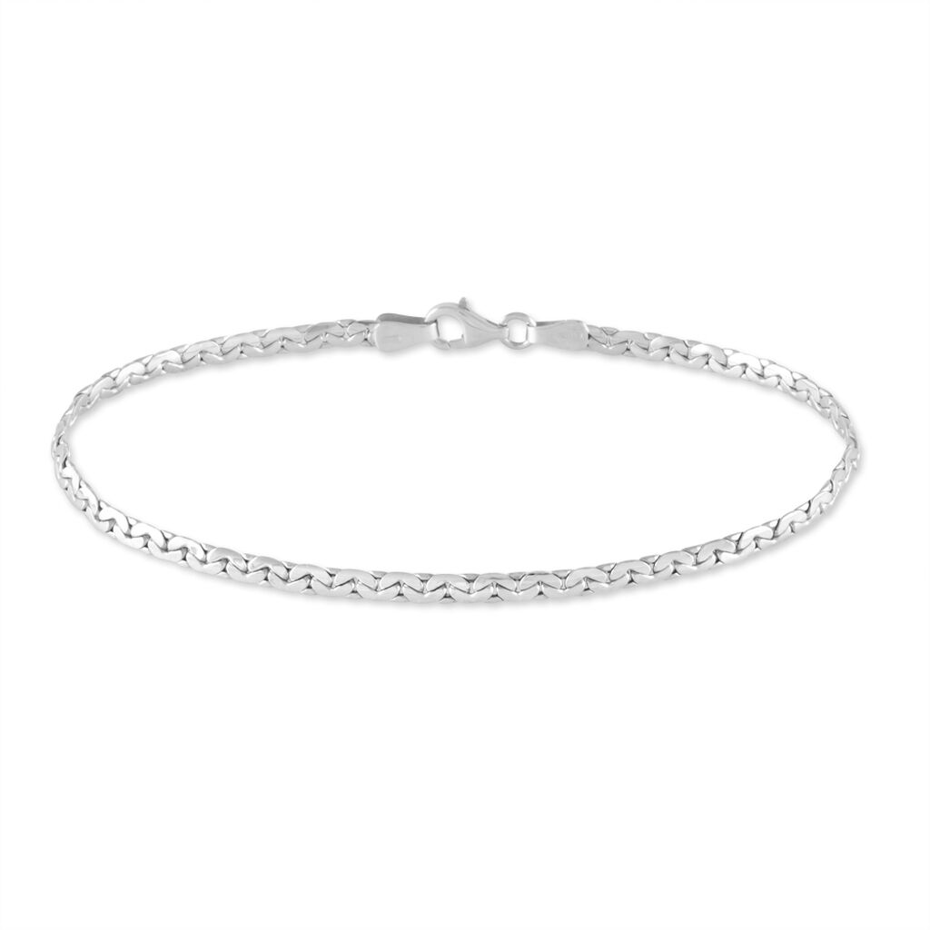 Bracelet Ivy Maille Haricot Or Blanc - Bracelets mailles Femme | Marc Orian