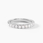 Alliance Pristina Ld Platine Blanc Diamant Synth&eacute;tique - Alliances duo Femme | Marc Orian