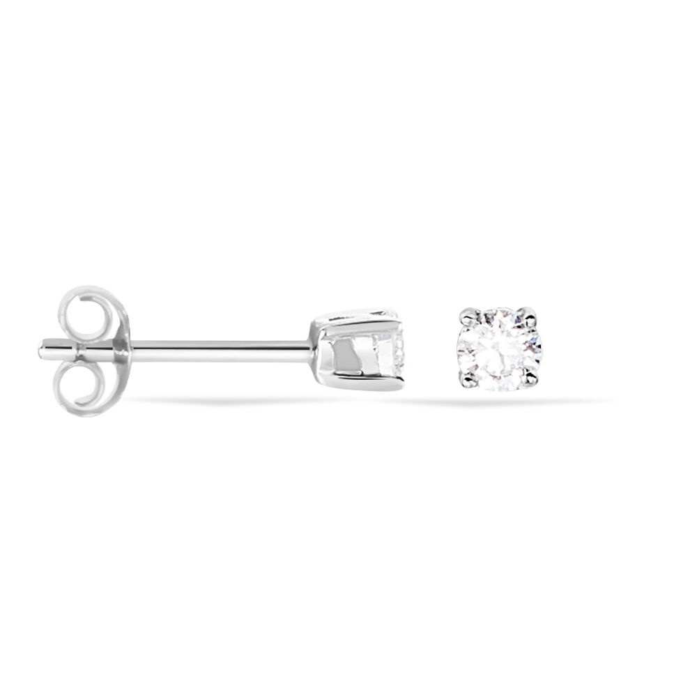 Boucles D'oreilles Puces Victoria Or Blanc Diamant - Puces Femme | Marc Orian