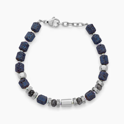 Bracelet Dark Pearl Acier Blanc Hématite Pierre De Lave Agate - Bracelets chaînes Homme | Marc Orian