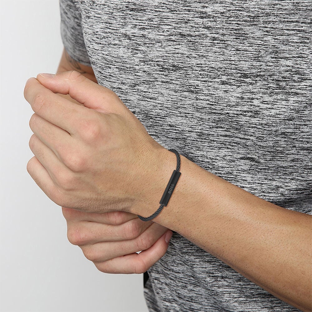 Bracelet Boss Alek Acier Noir - Bracelets chaînes Homme | Marc Orian