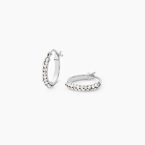 Créoles Sandrine Or Blanc Strass - Créoles Femme | Marc Orian