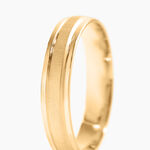 Alliance Mat Et Brillant Demi Jonc Classique Or Jaune - Alliances duo Unisex | Marc Orian
