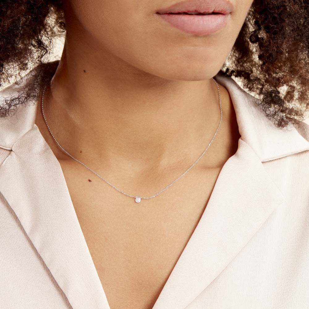 Collier Teani Or Blanc Diamant - Colliers avec pierres Femme | Marc Orian