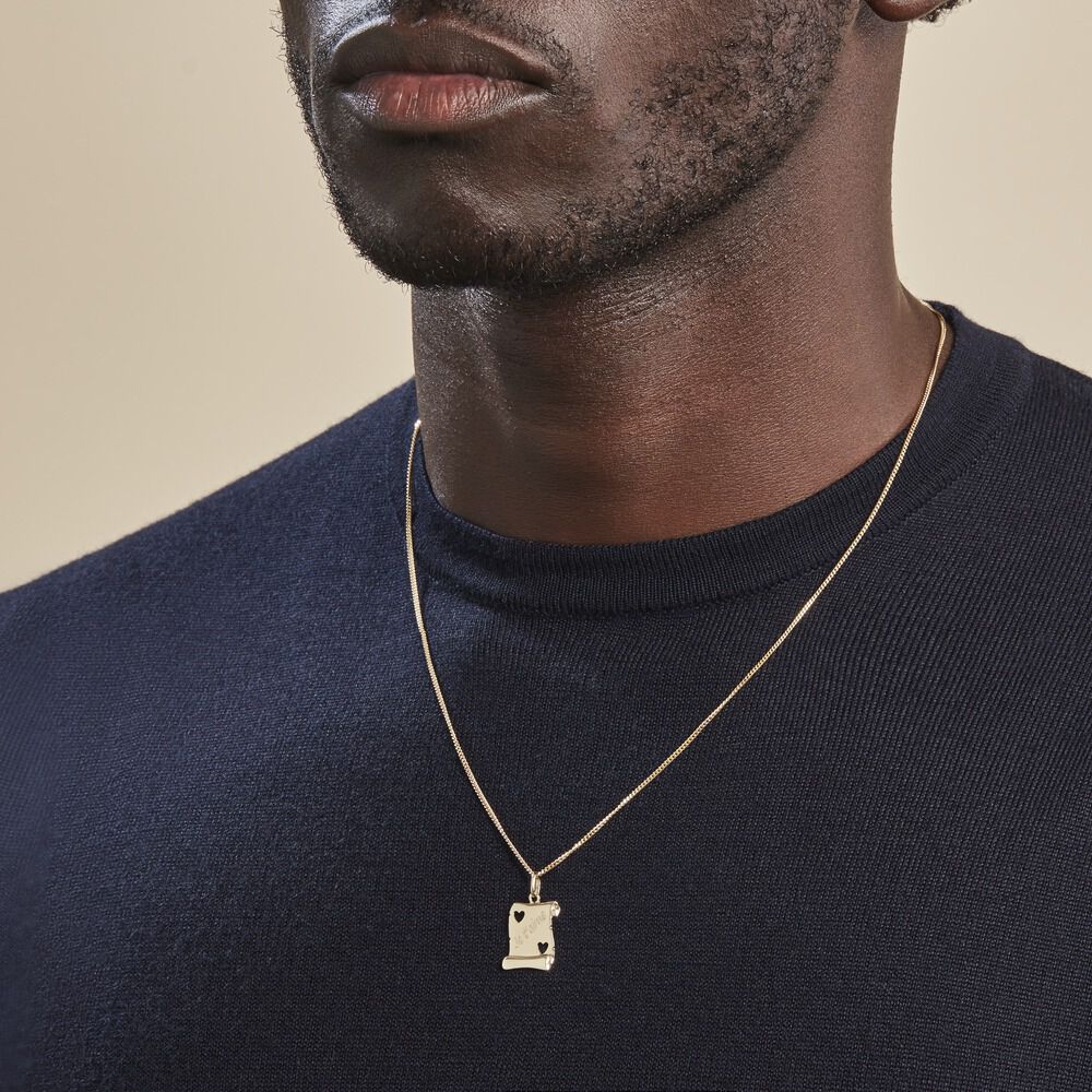 Pendentif Sirona Parchemin Message Or Jaune - Bijoux personnalisés Famille | Marc Orian