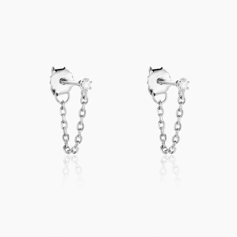 Bijoux D'oreilles Fantaisia Argent Blanc Oxyde De Zirconium - Piercings d'oreilles Femme | Marc Orian