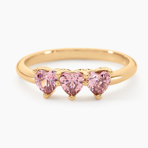 Bague Poésie Rosée Love Plaque Or Jaune Oxyde De Zirconium - Bagues de promesse Femme | Marc Orian
