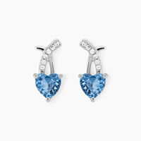 Boucles D'oreilles Puces Avalon Argent Blanc Oxyde De Zirconium