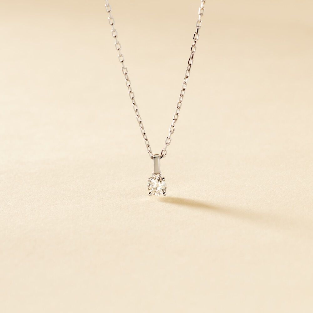 Pendentif Aphrodite Or Blanc Diamant - Parures de mariage Femme | Marc Orian