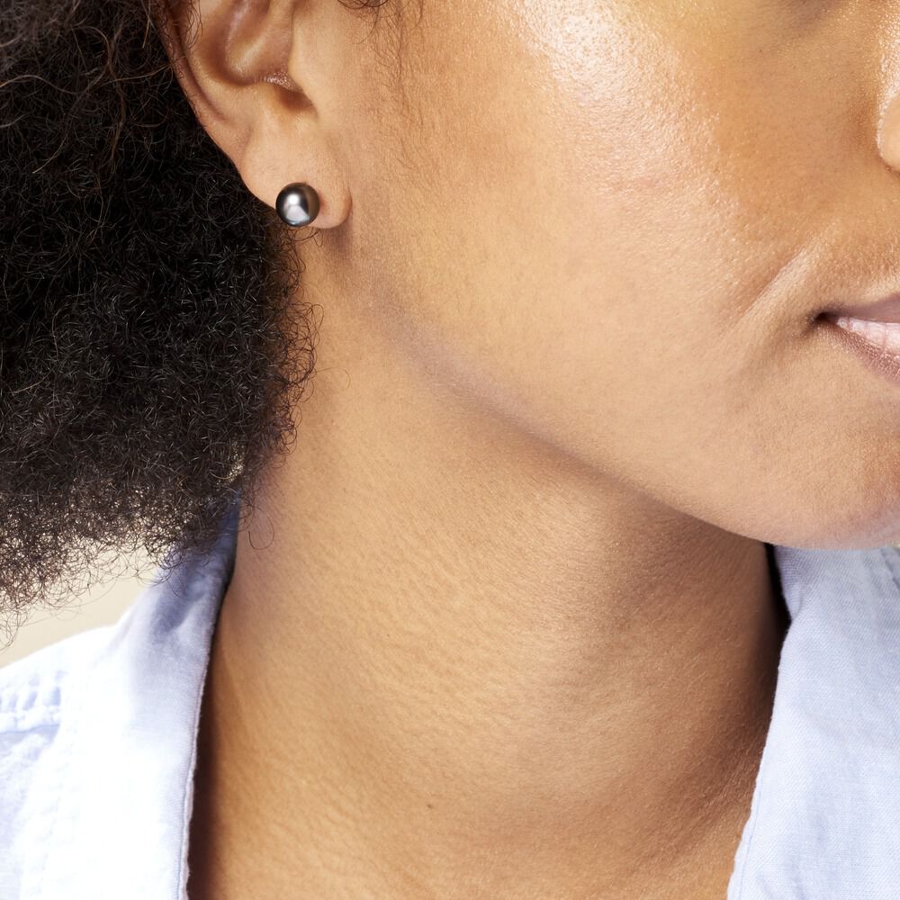 Boucles D'oreilles Puces Alper Or Jaune Perle De Culture De Tahiti - Puces Femme | Marc Orian