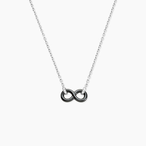 Collier Celinia Argent Blanc C&eacute;ramique Et Oxyde De Zirconium - Colliers avec pierres Femme | Marc Orian