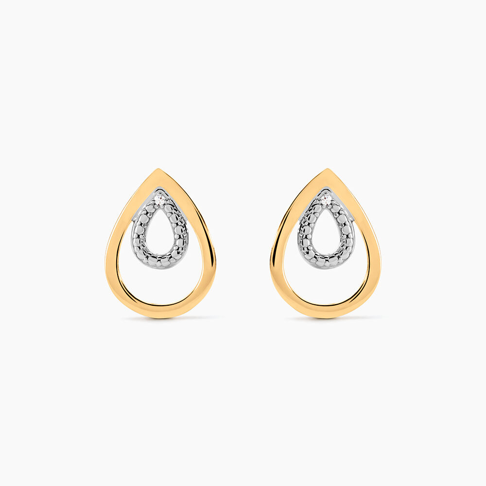 Boucles D'Oreilles Puces Jozsi Or Jaune Diamant - Puces Femme | Marc Orian
