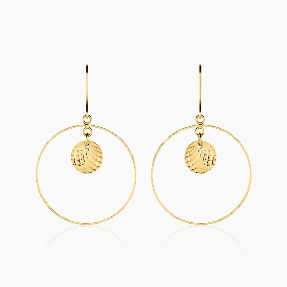 Boucles D'oreilles Pendantes Iakopa Acier Jaune - Pendantes Femme | Marc Orian