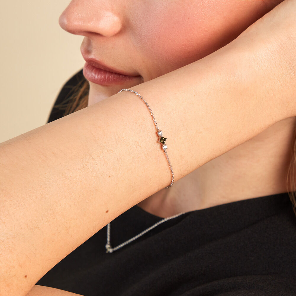 Bracelet Desert Argent Blanc Oxyde De Zirconium - Bracelets chaînes Femme | Marc Orian
