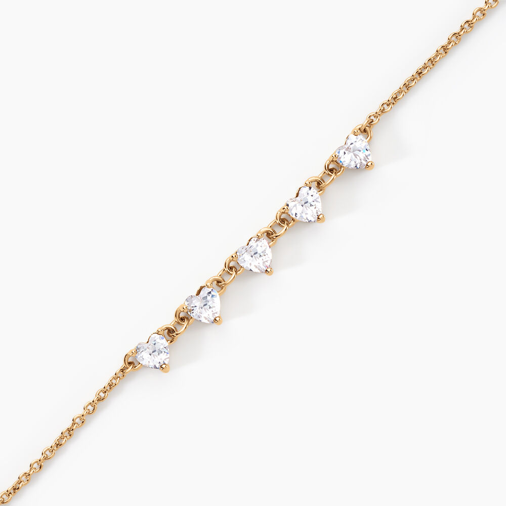 Bracelet Po&eacute;sie Ros&eacute;e Plaque Or Jaune Oxyde De Zirconium - Bracelets cha&icirc;nes Femme | Marc Orian